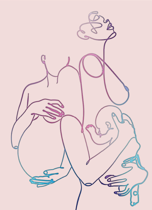 Ilustración sobre maternidad y etapa perinatal